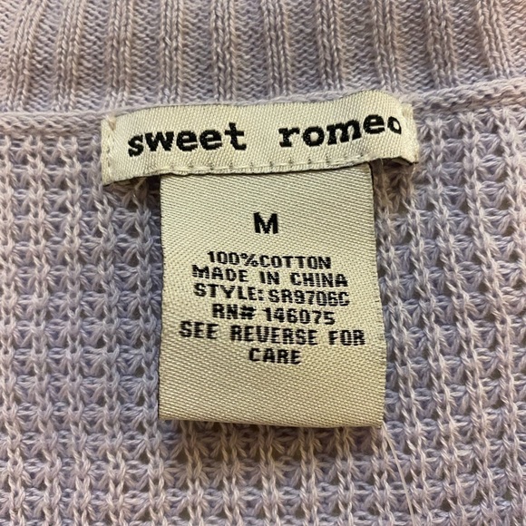 𝅺NWT Sweet Romeo Medium Lavender sweater - Picture 3 of 6